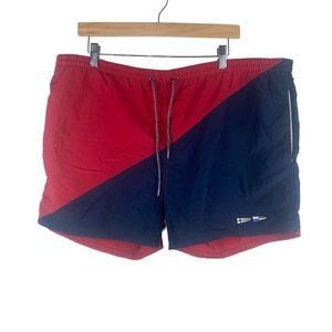 Vintage Nautica Shorts Mens L Red Blue Swim Trunks American Casual Beach